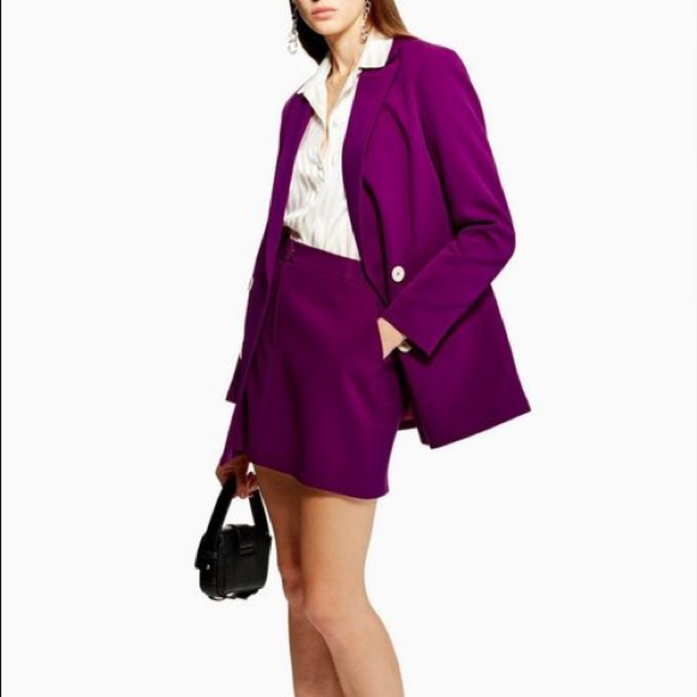 Topshop Purple Suit Skirt